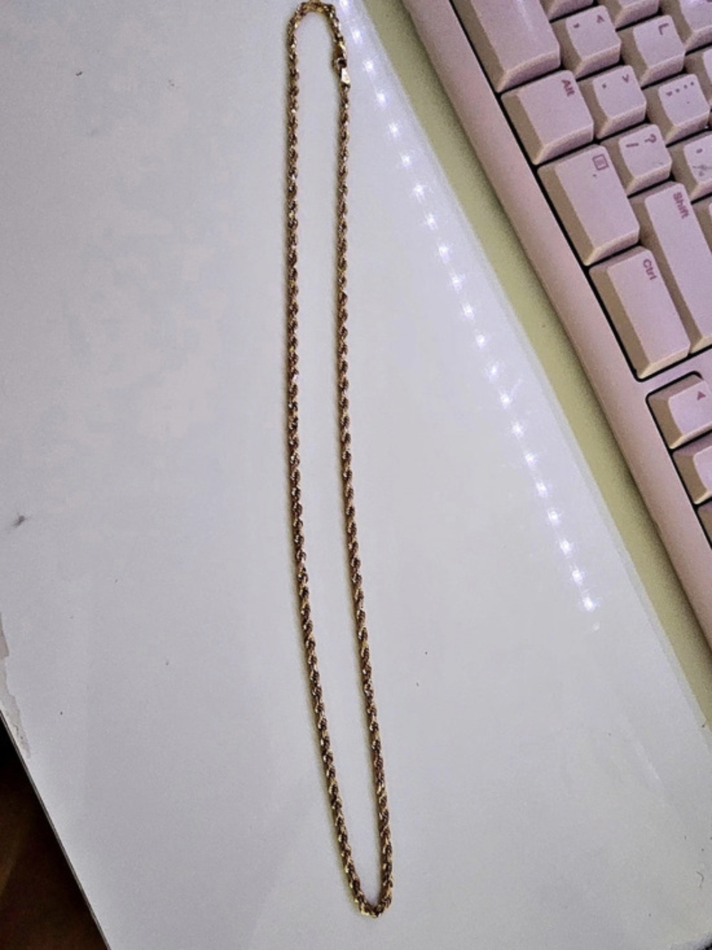 10kt Gold Rope Chain Necklace - Picture 2 of 5